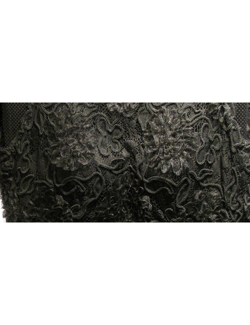 CHANEL T 38 shirt without sleeves Black Lace embroidery Lesage