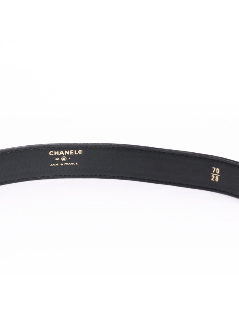 Belt CHANEL t 70 in leather and buckle symbols