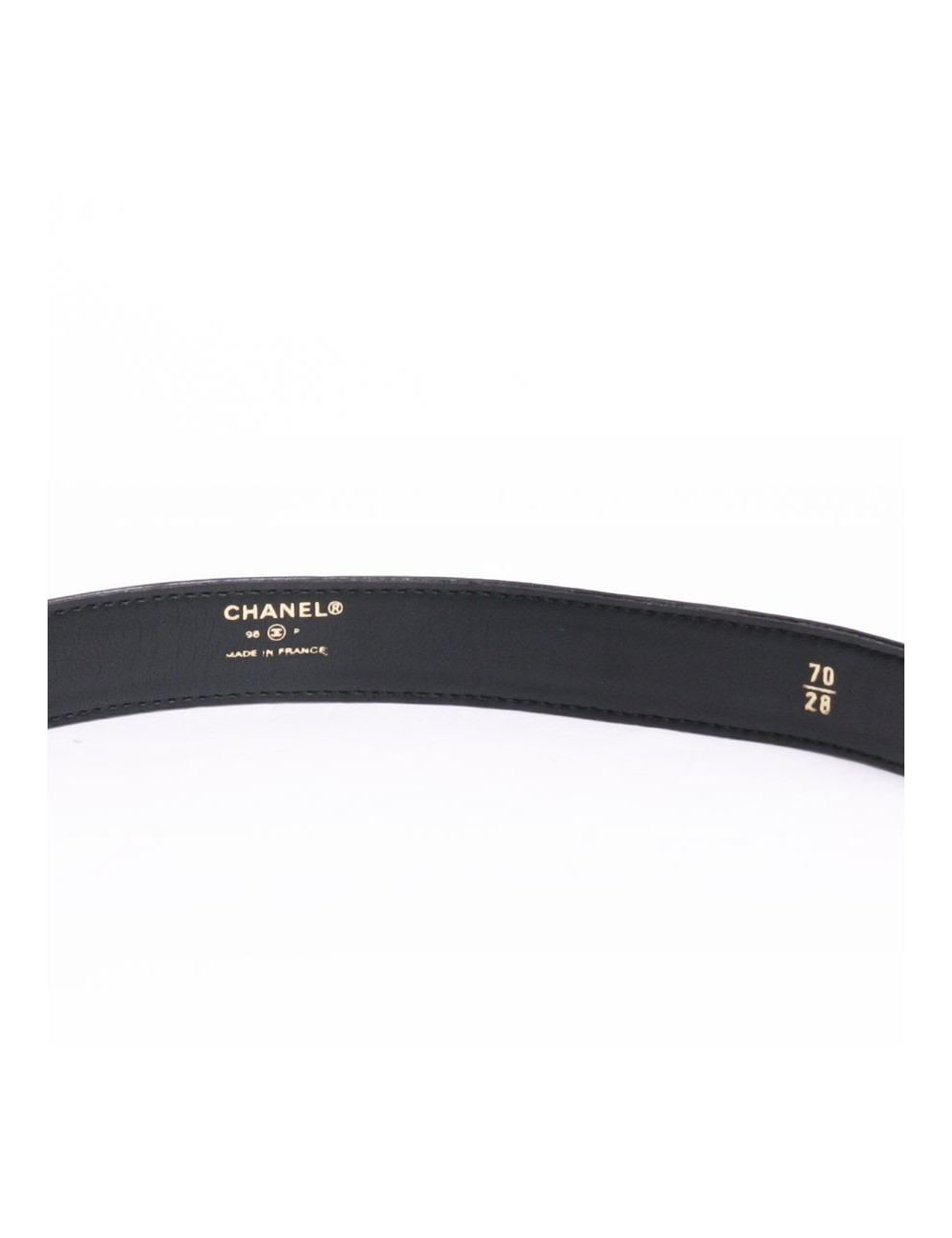 Ceinture CHANEL t 70 en cuir et boucle symboles 