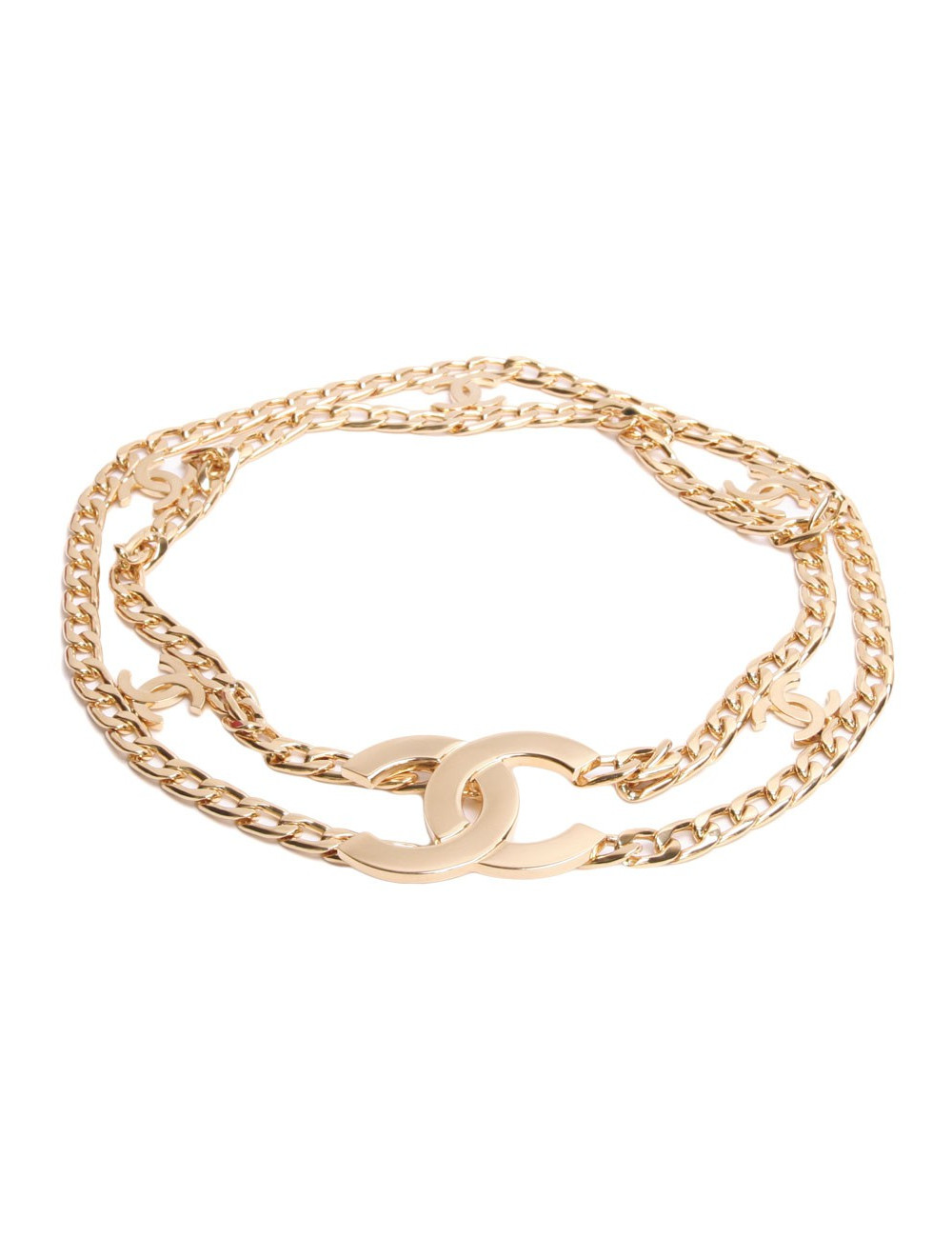 Belt CHANEL T 70 double rank golden chain