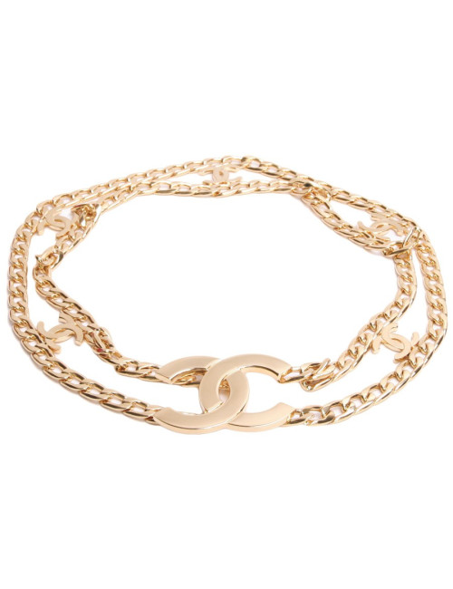 Ceinture CHANEL T 70 double  rang chaîne dorée 
