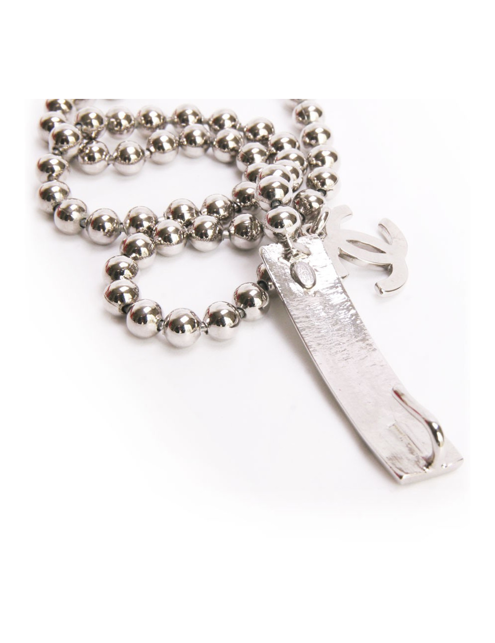 Ceinture CHANEL T 80 chaîne boules  palladiée