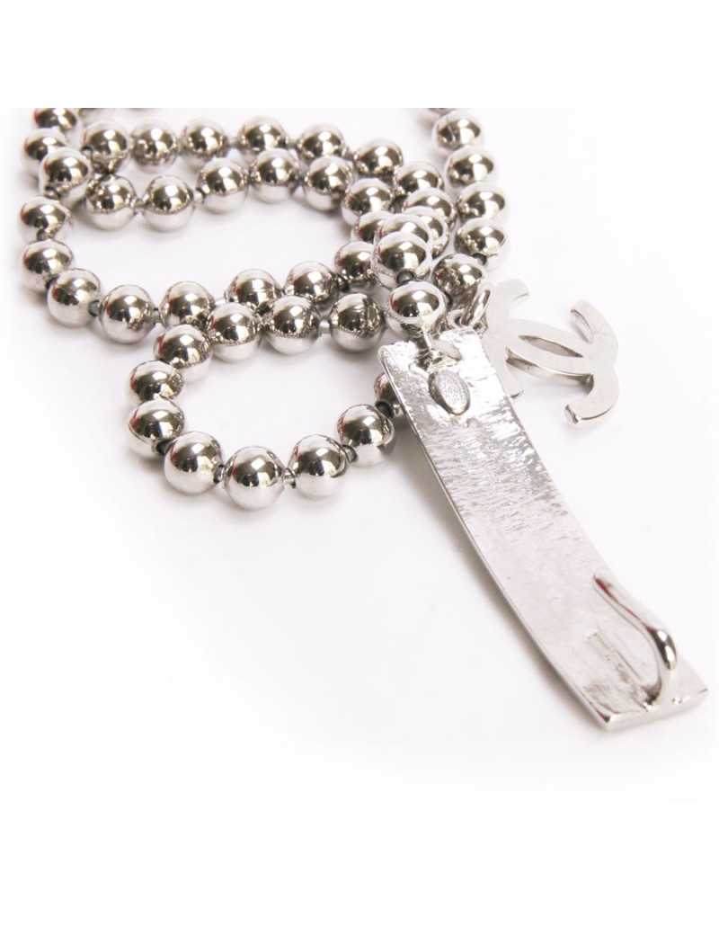 CHANEL T 80 chain belt balls palladiee