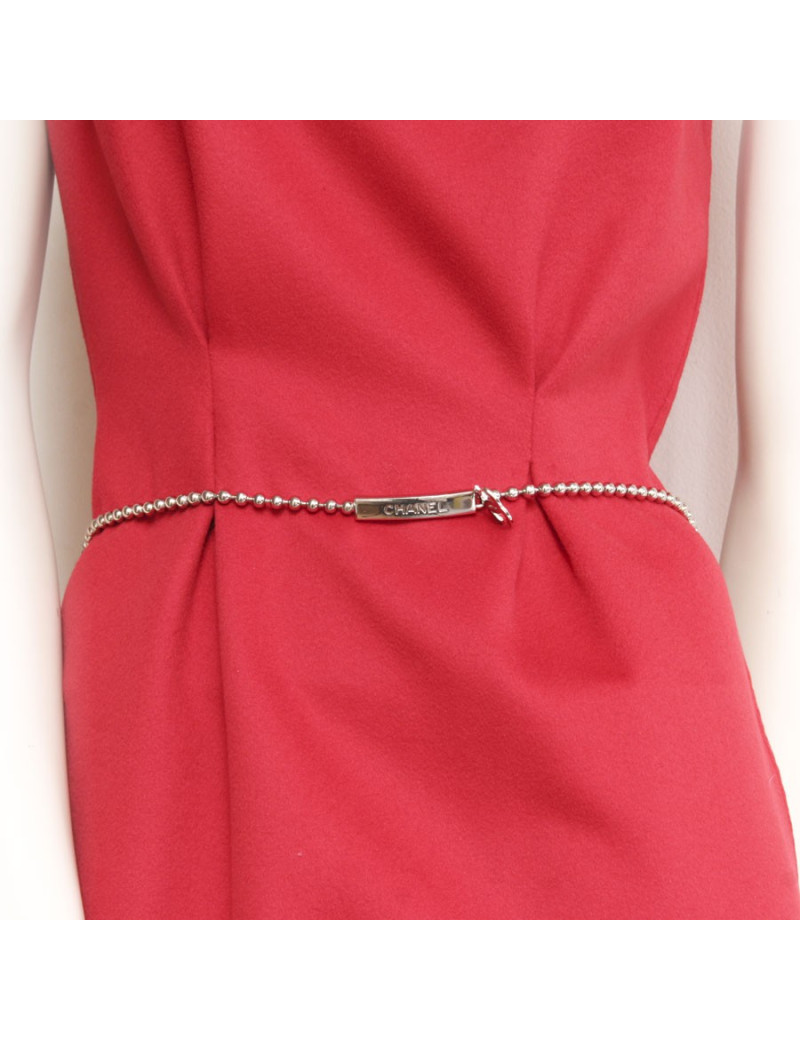 CHANEL T 80 chain belt balls palladiee