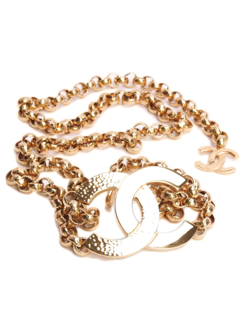 Ceinture CHANEL T 80 chaîne dorée et grand "CC"