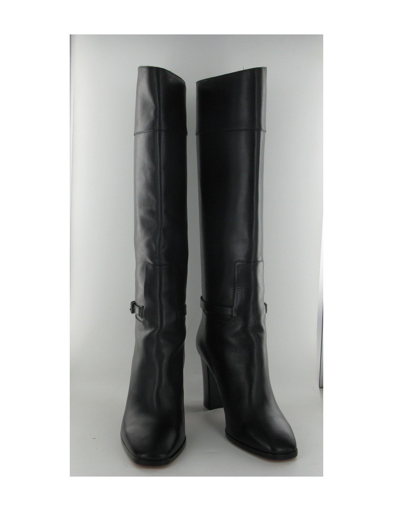 Bottes cuir noir LOUBOUTIN