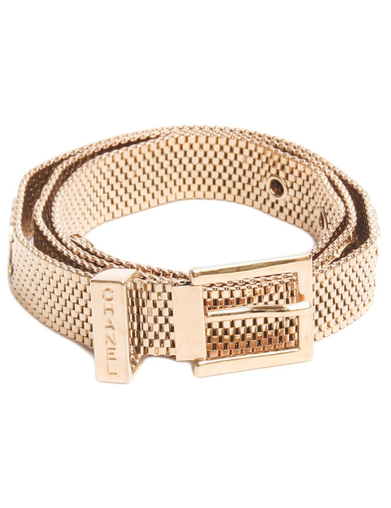 Ceinture CHANEL T 70 tressée dorée