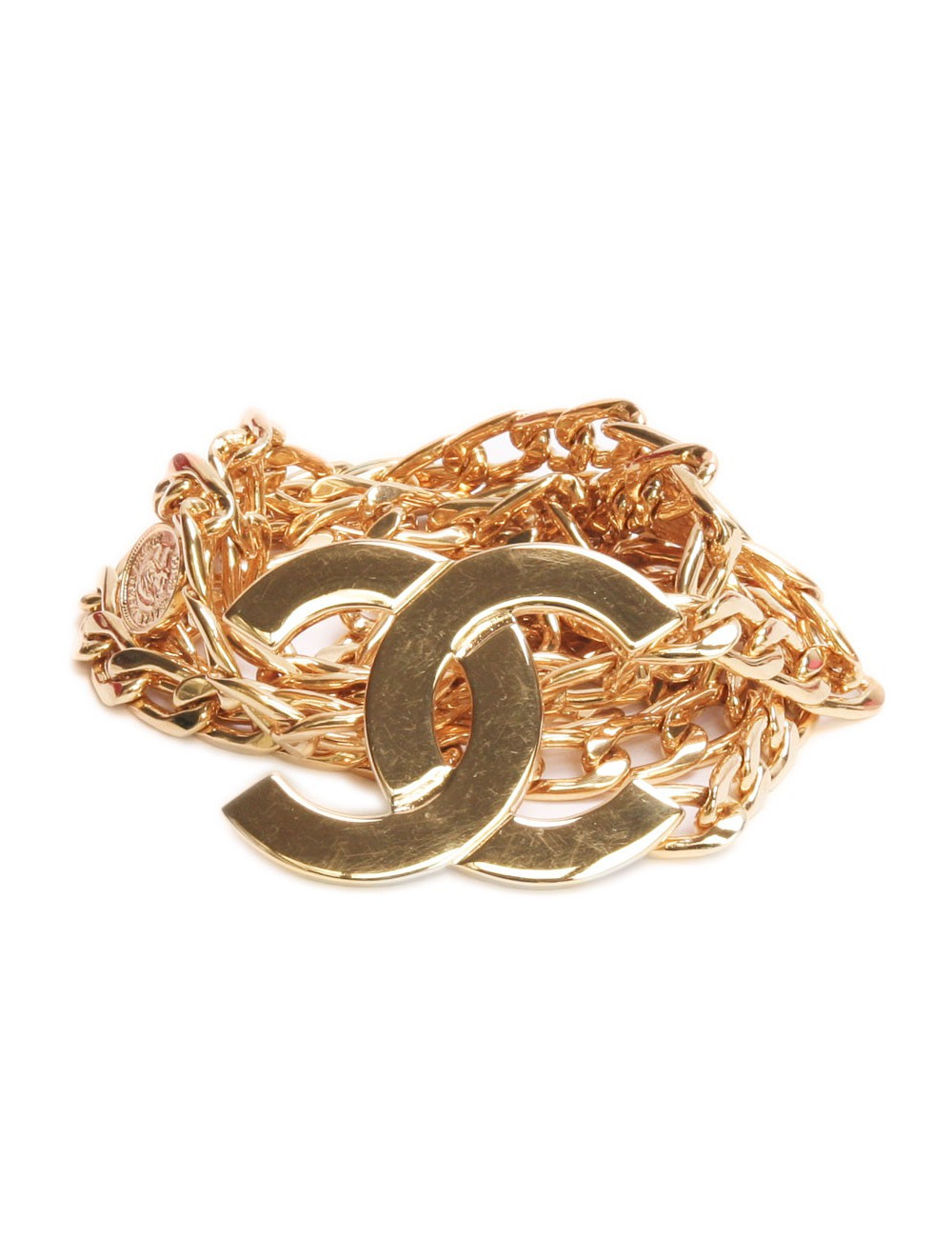 Ceinture CHANEL T 70 double rang avec pièces