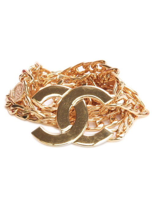 Ceinture CHANEL T 70 double rang avec pièces