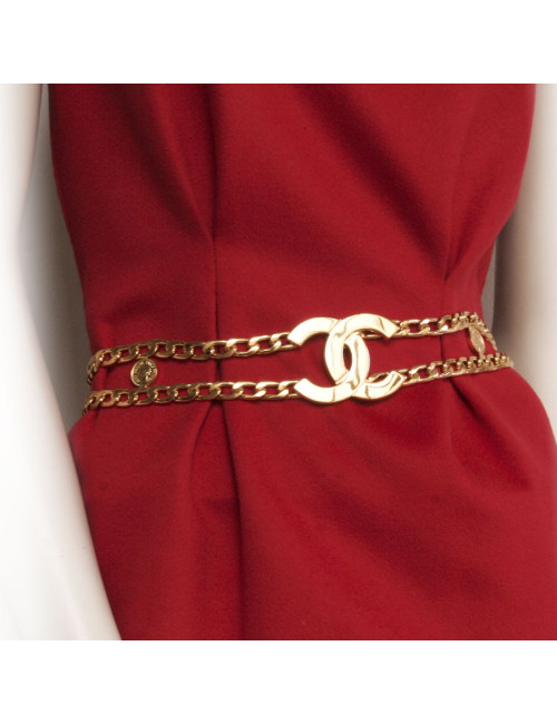 Belt CHANEL T 70 double rank with parts