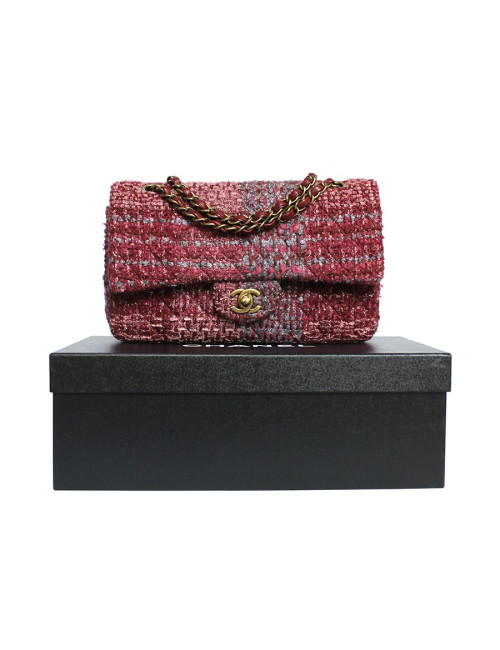 Sac CHANEL TImeless tweed multicolore et fils d'or