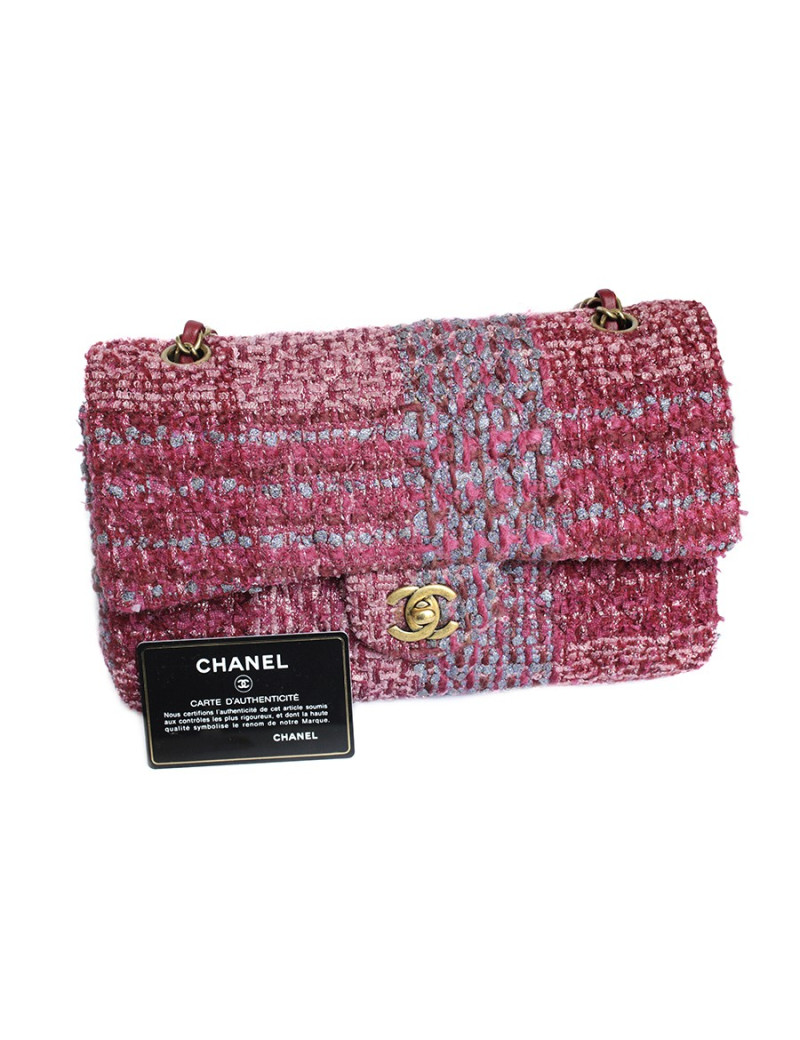 Sac CHANEL TImeless tweed multicolore et fils d'or