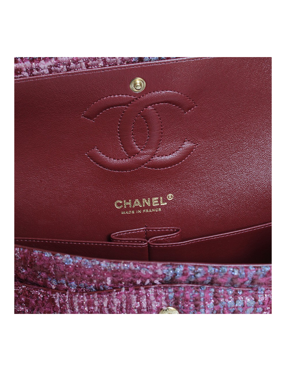 Sac CHANEL TImeless tweed multicolore et fils d'or