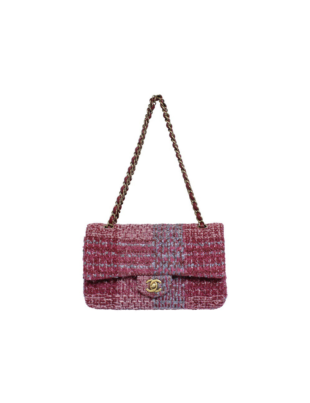 Sac CHANEL TImeless tweed multicolore et fils d'or