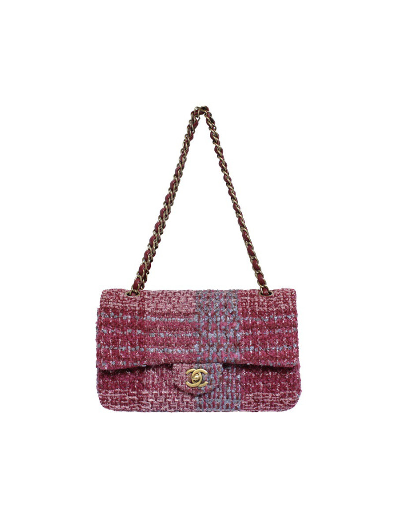 Sac CHANEL TImeless tweed multicolore et fils d'or