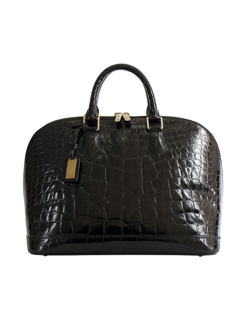 Sac "Alma" LOUIS VUITTON en cuir exotique alligator noir