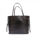 LOUIS VUITTON 'Neverfull' bag in soft tobacco leather alligator leather