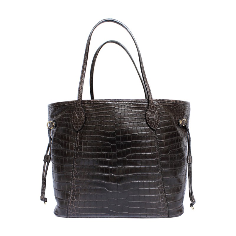 LOUIS VUITTON 'Neverfull' bag in soft tobacco leather alligator