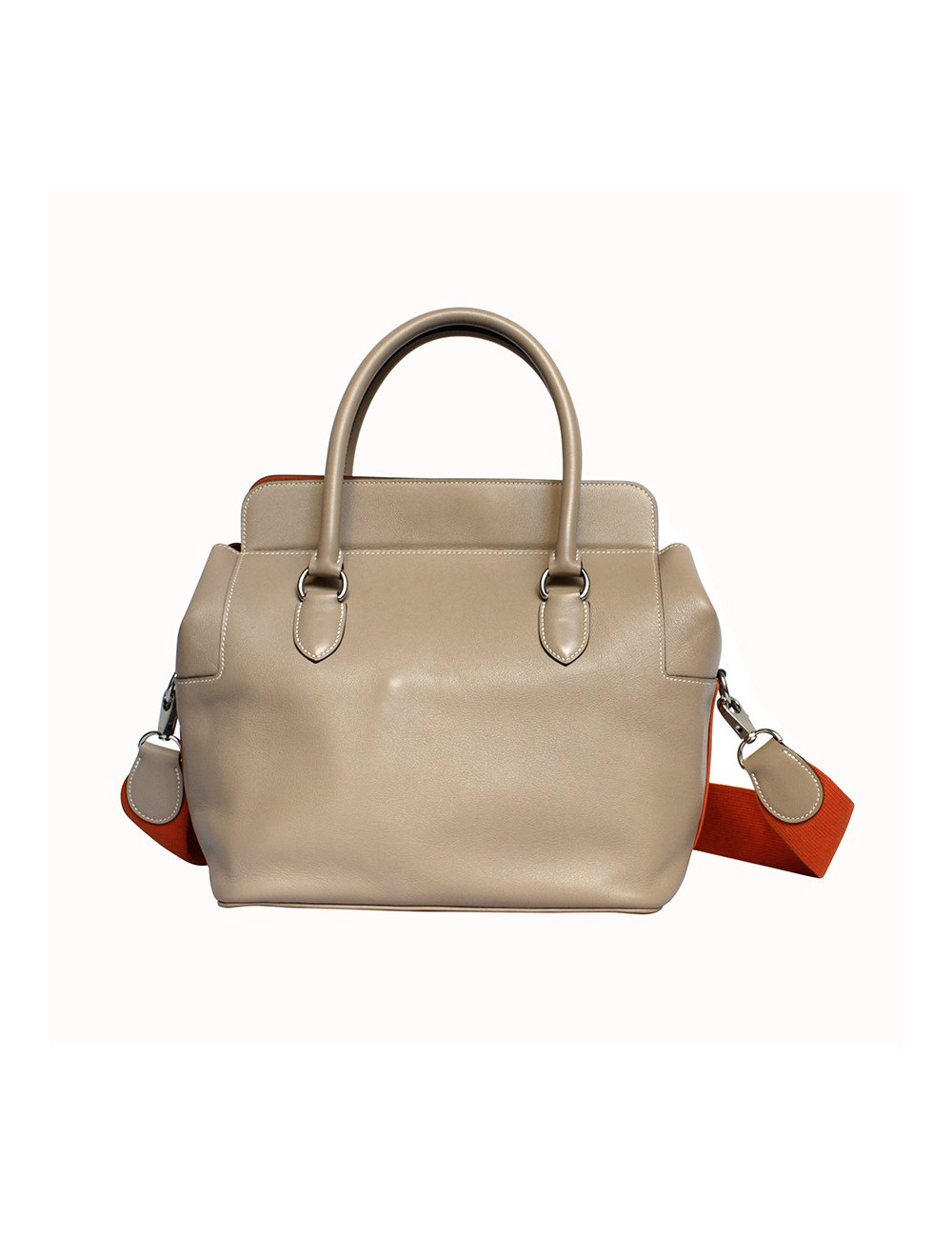 Sac "Toolbox" HERMES crème et orange 