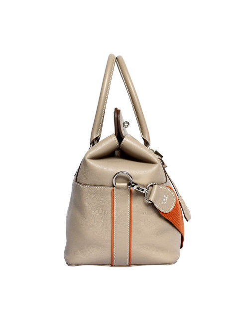 Sac "Toolbox" HERMES crème et orange 