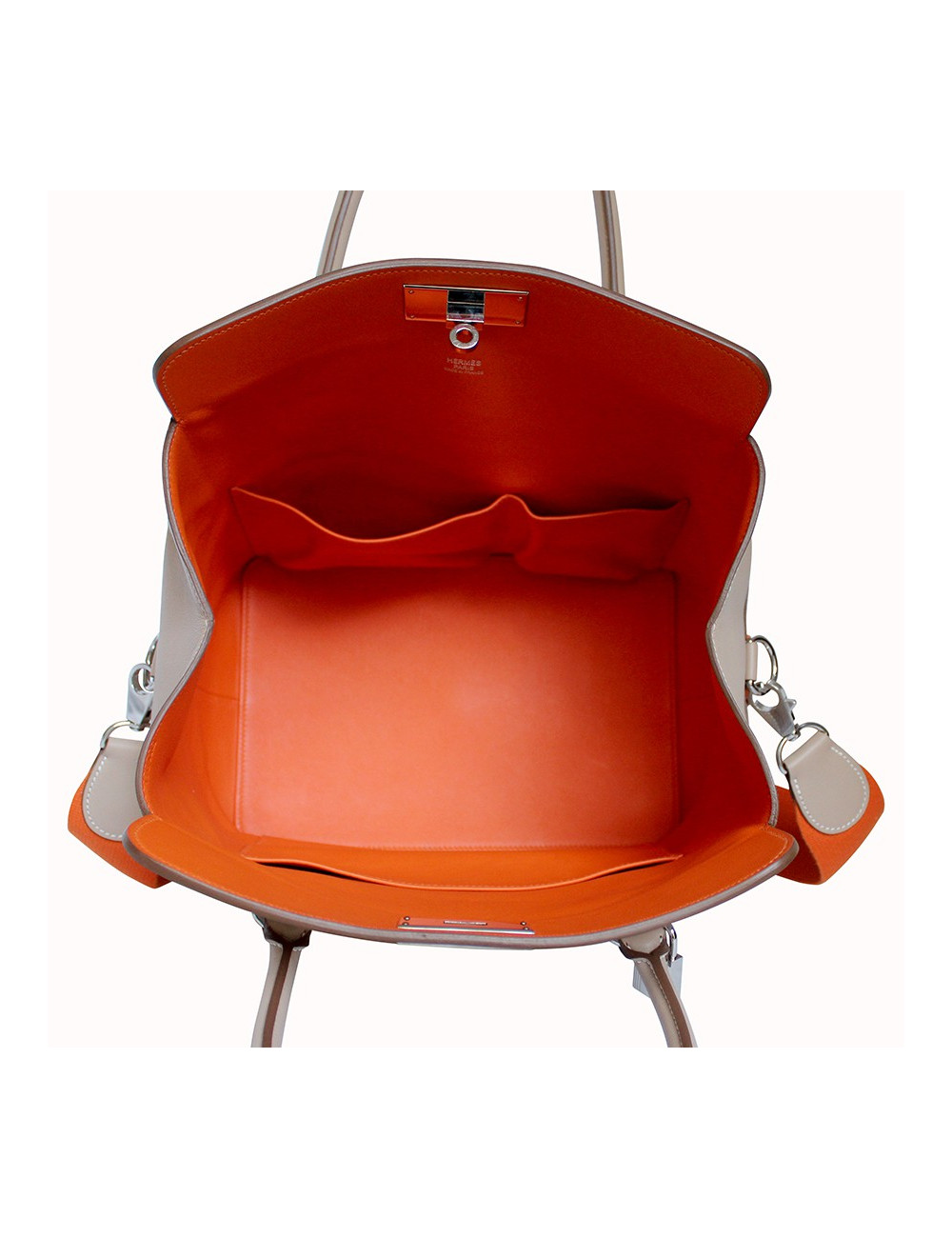 Sac "Toolbox" HERMES crème et orange 