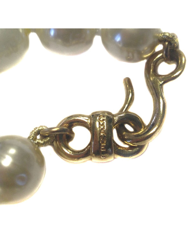 Necklace CHANEL Pearly beads and camelia sapphire glass