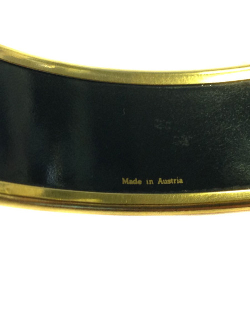 Bracelet HERMEs large en émail et métal doré à l'or fin