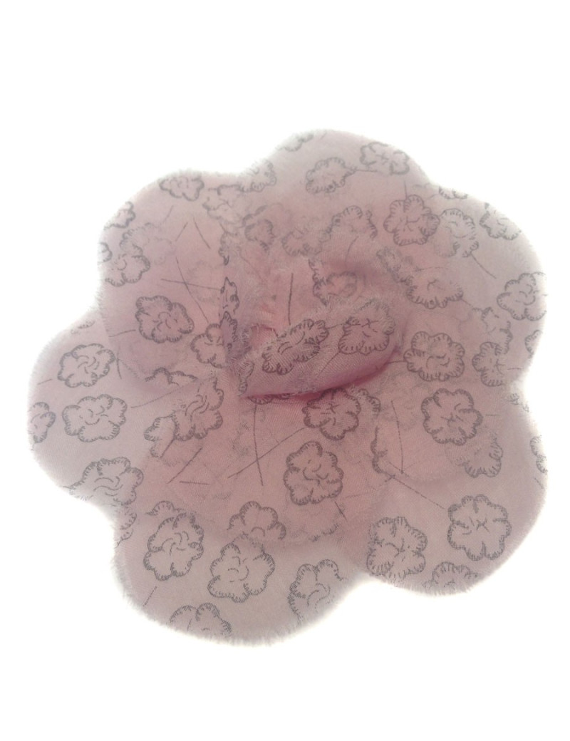 Broche CHANEL voile rose camélias