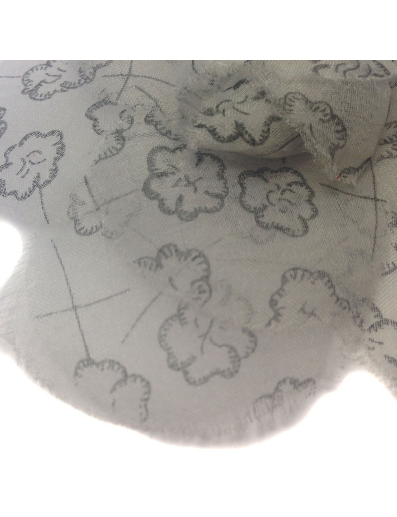 CHANEL Camellia brooch in grey veil