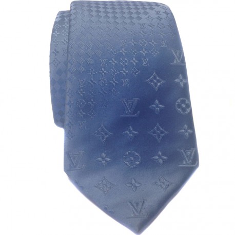 Silk tie Louis Vuitton Blue in Silk - 21291224
