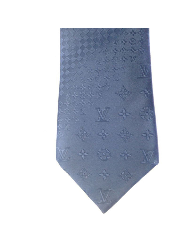 LOUIS VUITTON blue silk tie