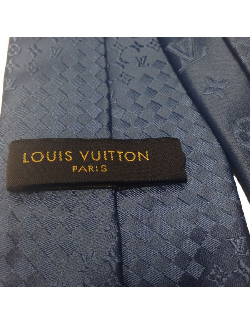 Cravate LOUIS VUITTON en soie bleue