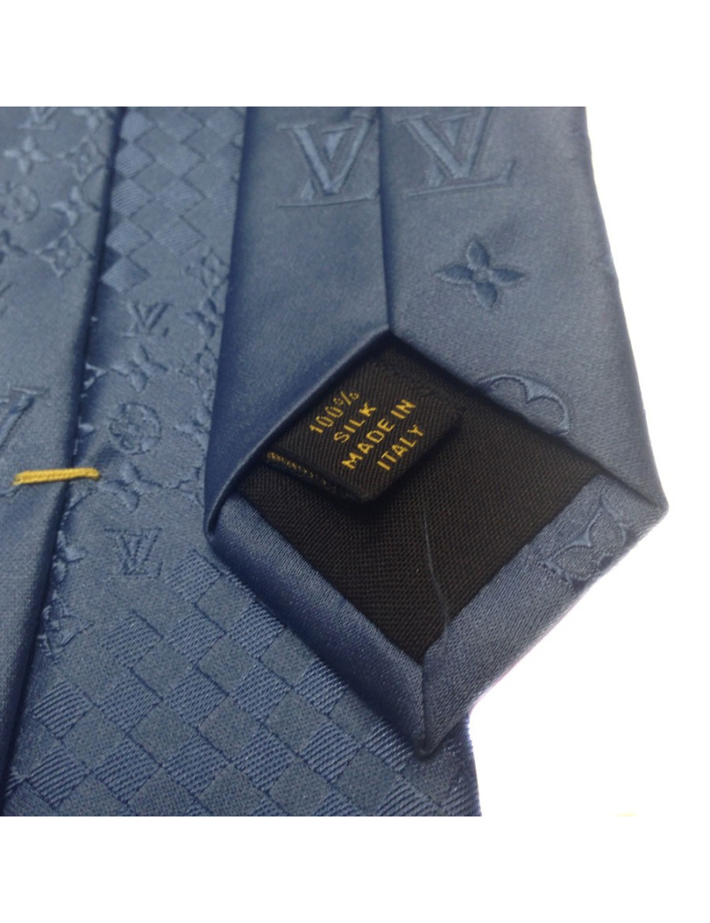 Cravate LOUIS VUITTON en soie bleue