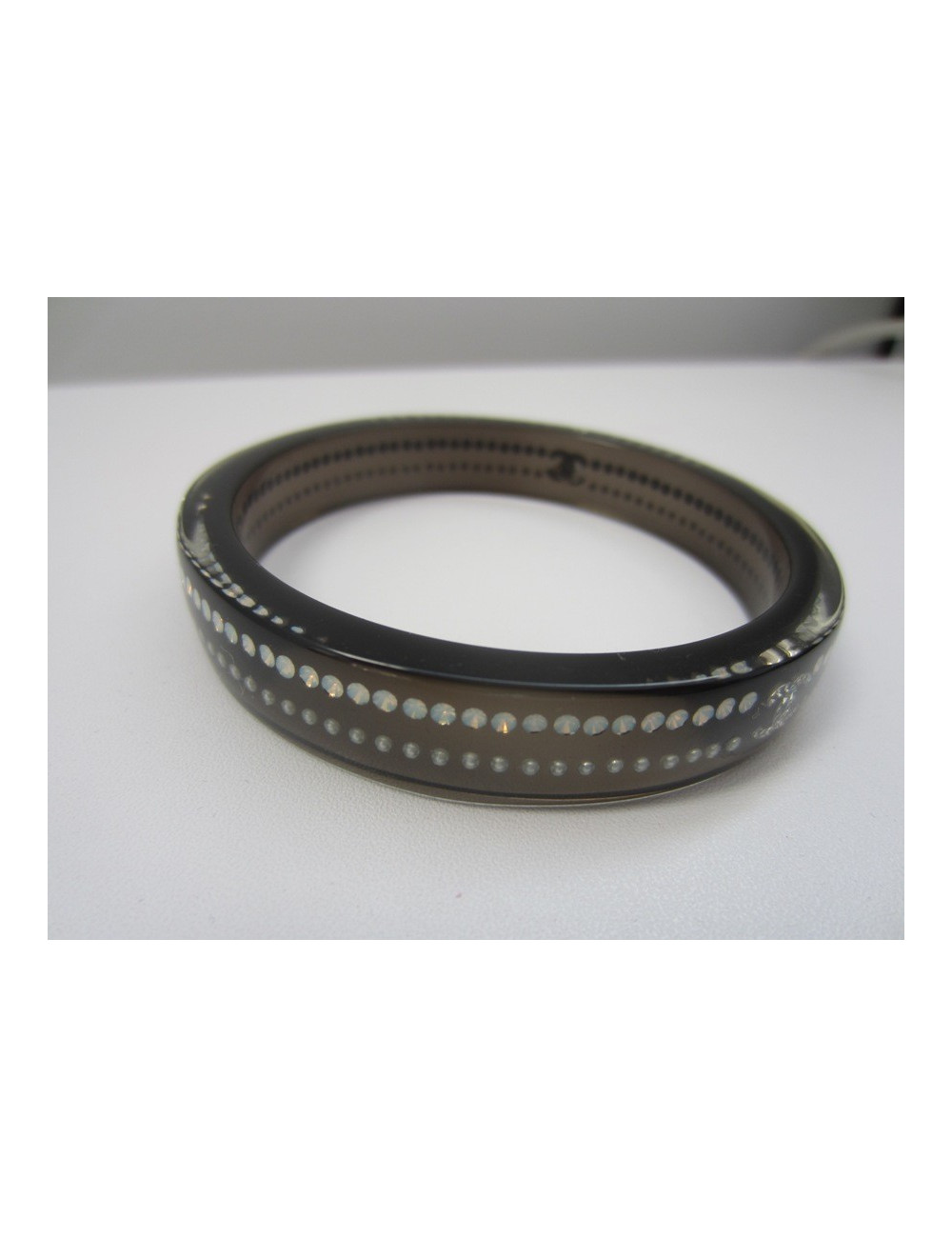 Bracelet noir & strass CHANEL