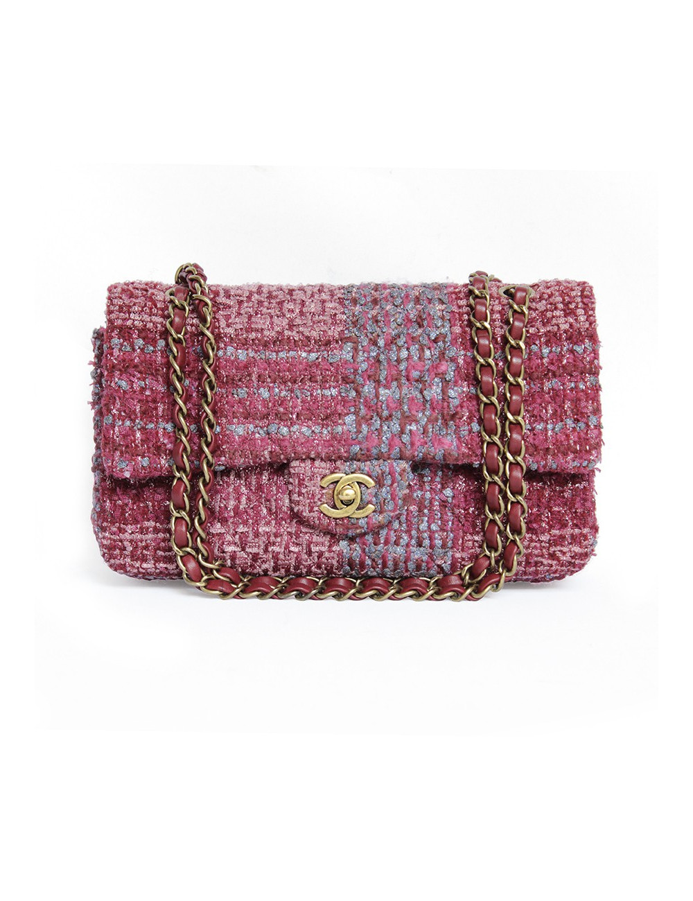 Sac CHANEL TImeless tweed multicolore et fils d'or
