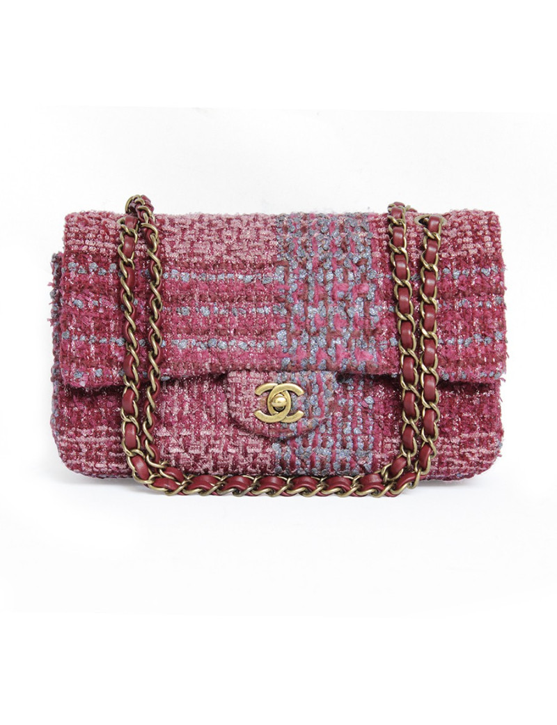 Sac CHANEL TImeless tweed multicolore et fils d'or