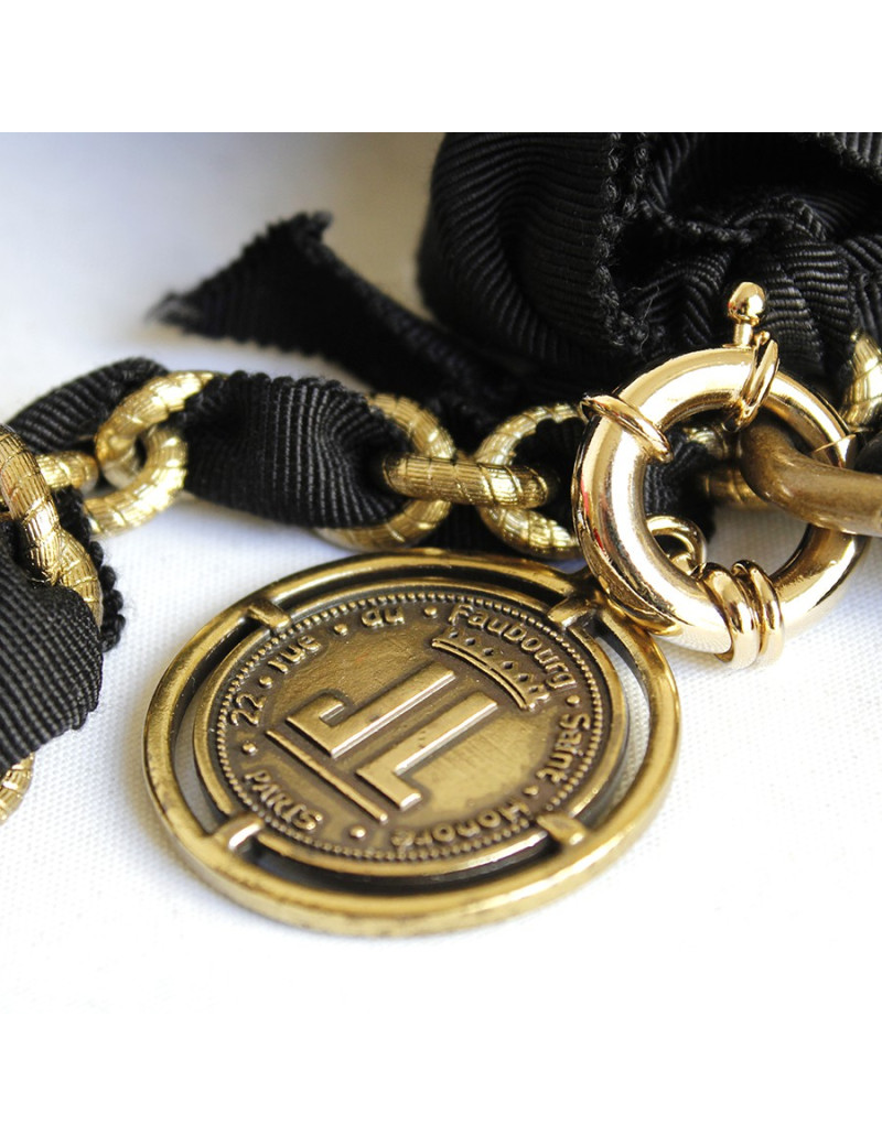 Sac LANVIN modèle "Happy" en cuir matelassé noir 