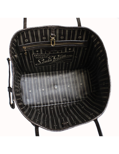 LOUIS VUITTON 'Neverfull' bag in soft tobacco alligator leather