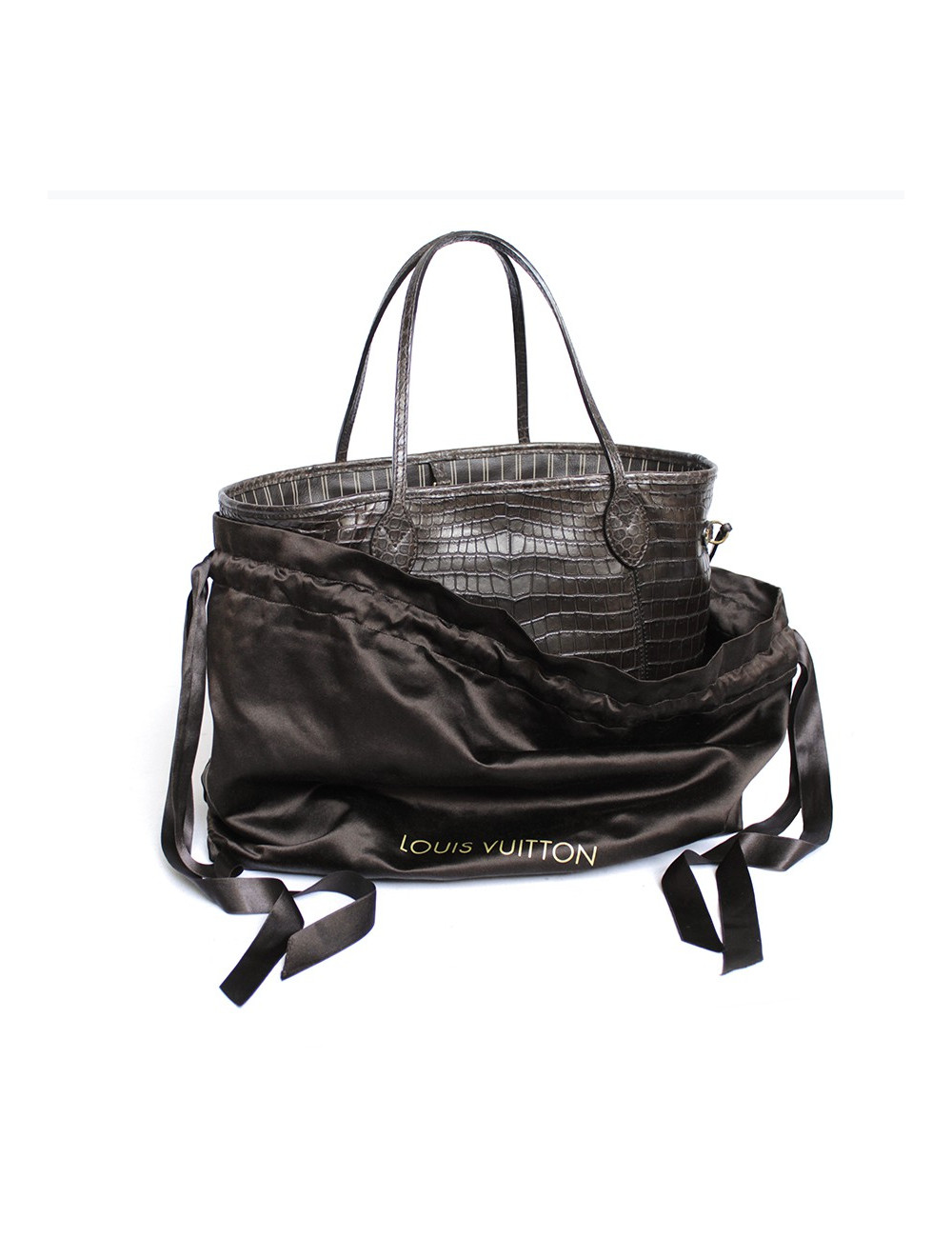 LOUIS VUITTON 'Neverfull' bag in soft tobacco alligator leather