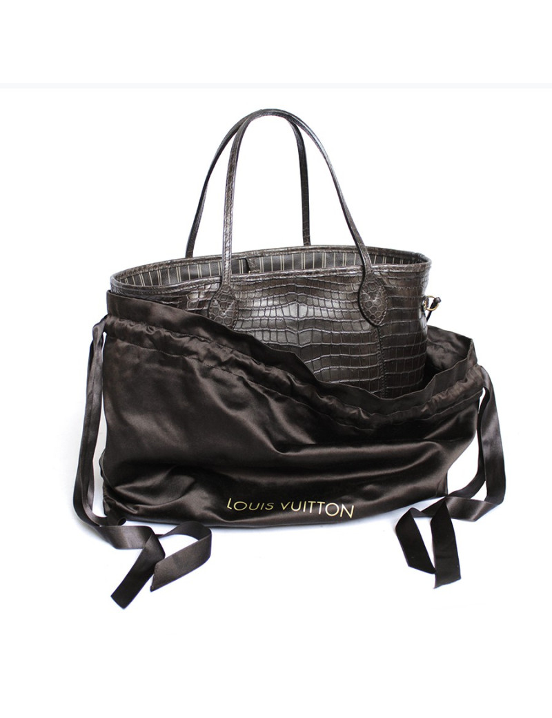 LOUIS VUITTON 'Neverfull' bag in soft tobacco alligator leather