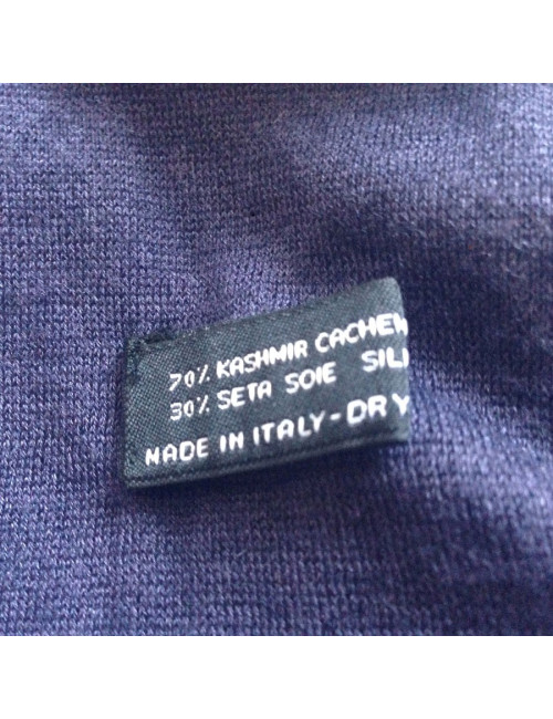 Etole CHANEL bleue foncée en cachemire, soie et strass Swarovski