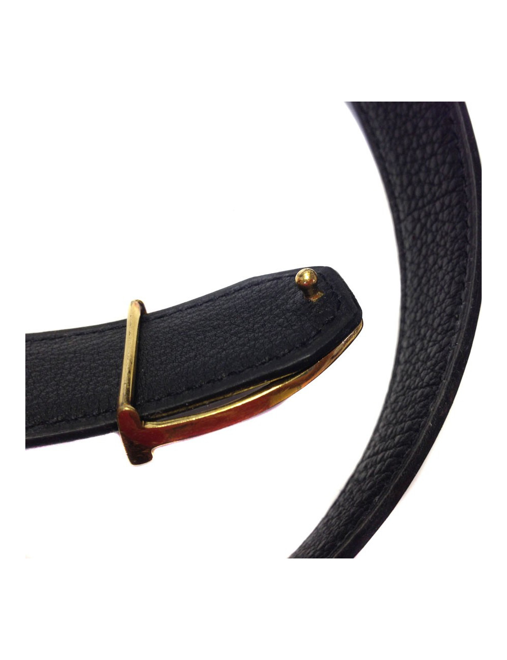 Belt "Stirrup" new HERMES reversible leather and vintage loop