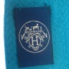 Blue HERMES scarf in cashmere jacquard and silk