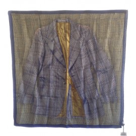 JEAN PAUL GAULTIER Prince of Wales ground in tones of blue scarf
