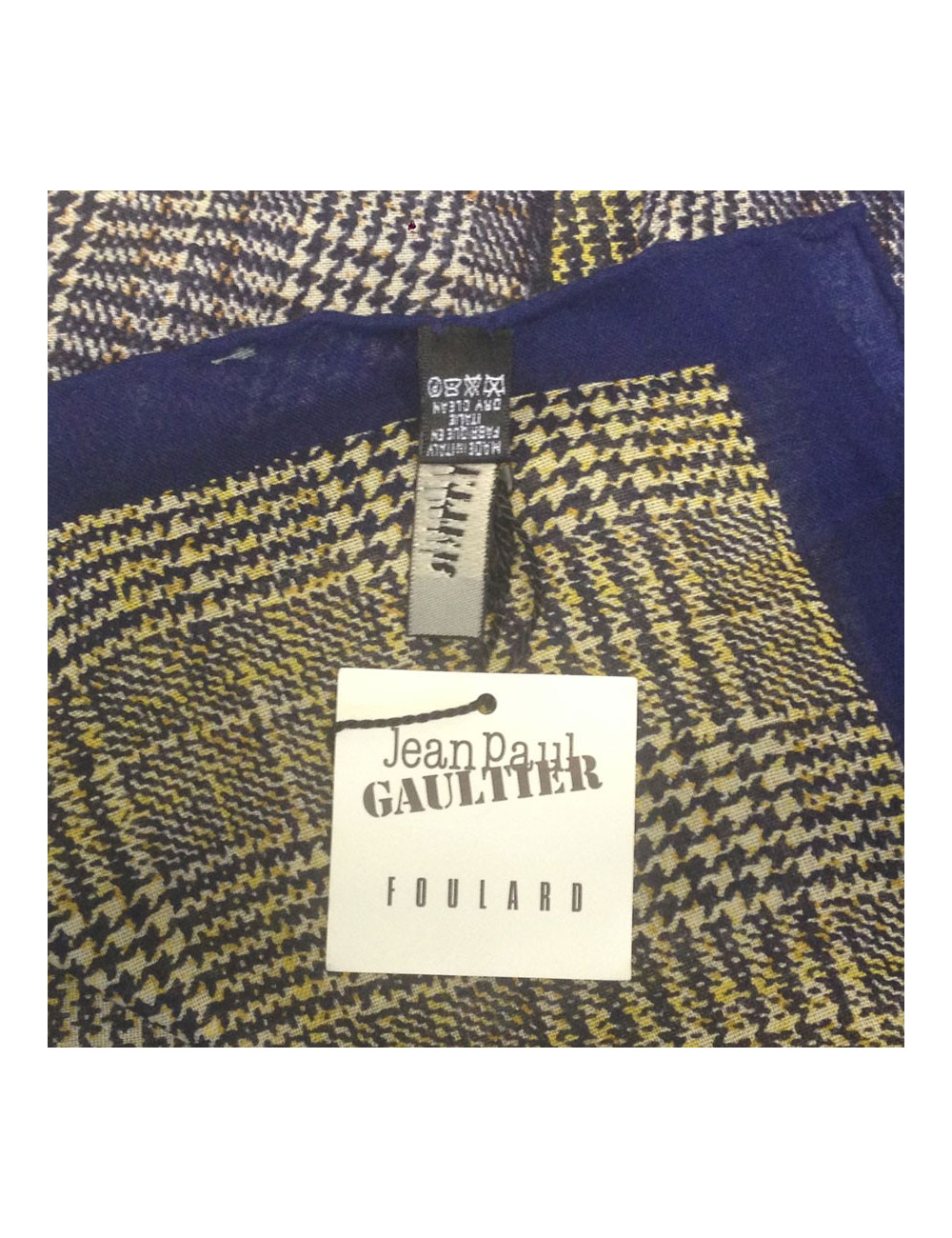 JEAN PAUL GAULTIER Prince of Wales ground in tones of blue scarf