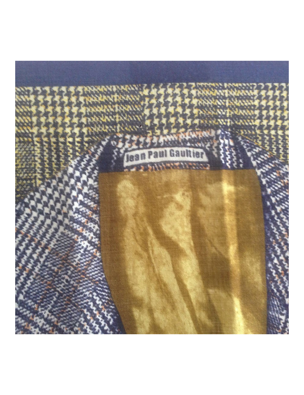 JEAN PAUL GAULTIER Prince of Wales ground in tones of blue scarf