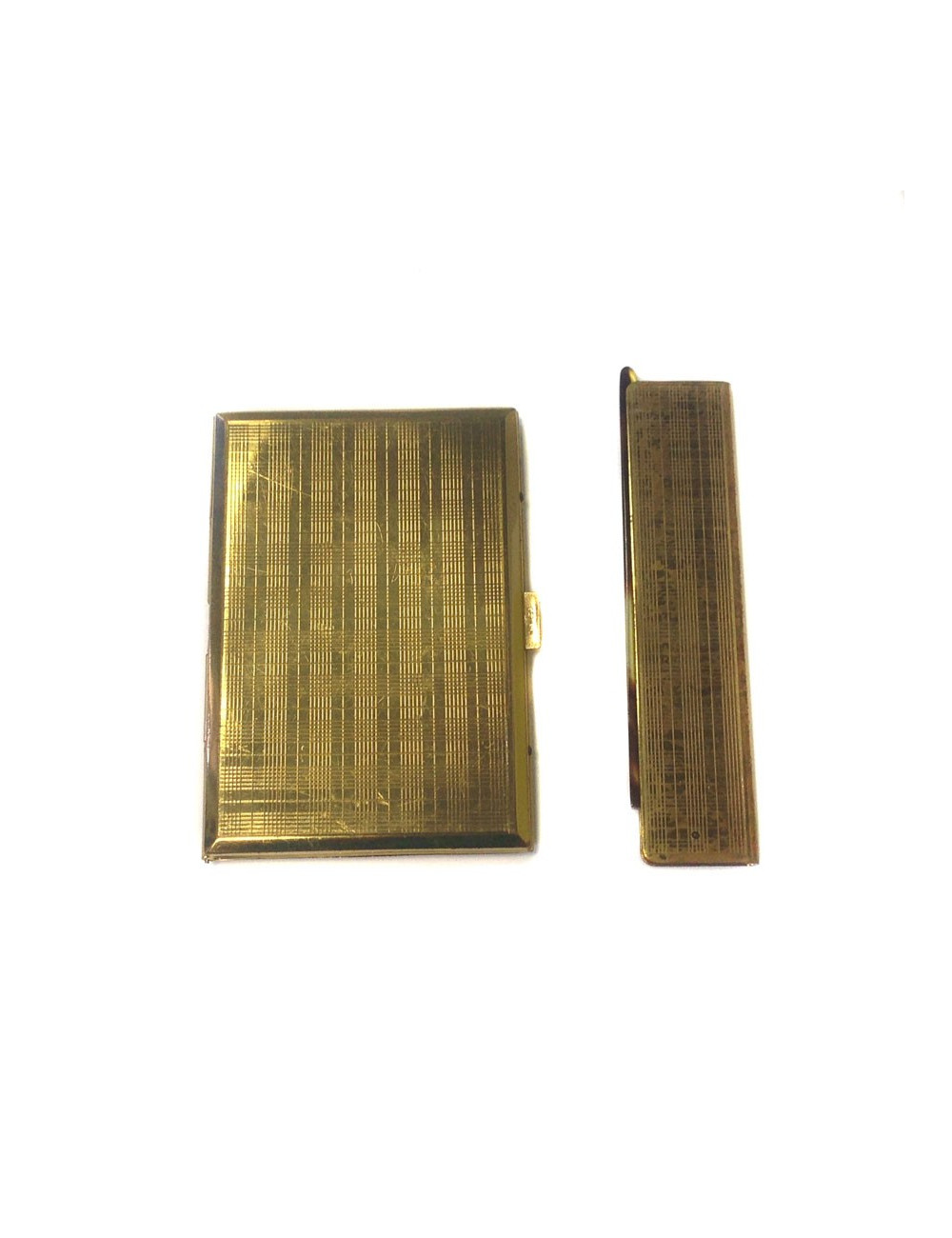 Porte-mini cigarettes et son peigne CHRISTIAN DIOR métal doré