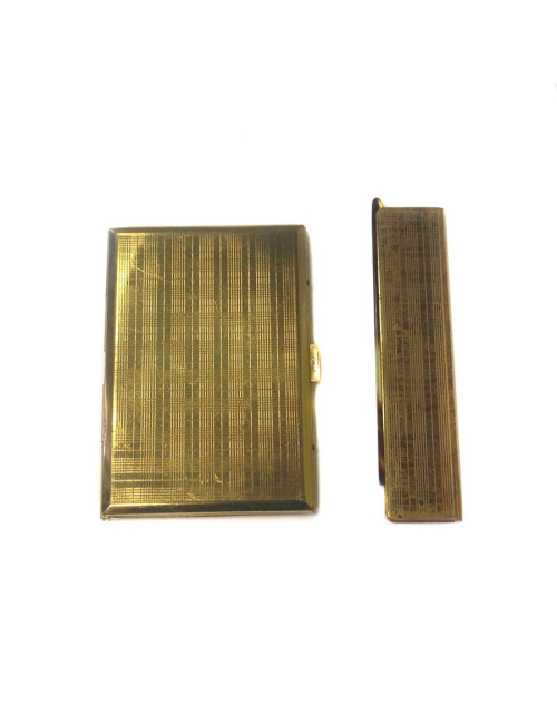 Porte-mini cigarettes et son peigne CHRISTIAN DIOR métal doré