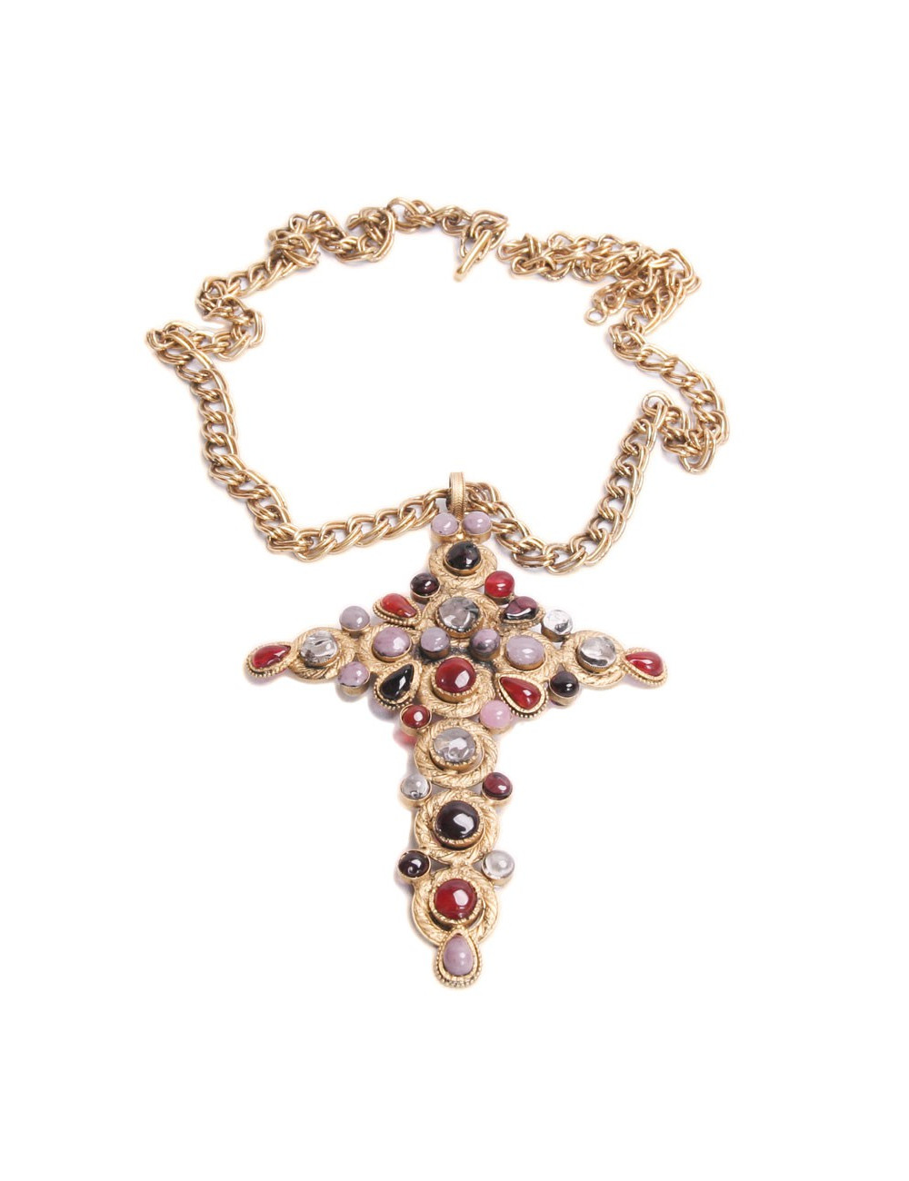 Sautoir croix  MARGUERITE DE VALOIS Couture MULTICOLORE