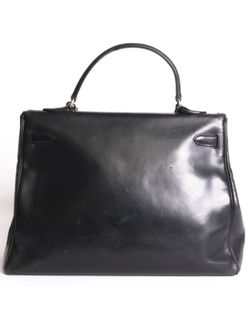 Sac Kelly 35 HERMES vintage en box noir